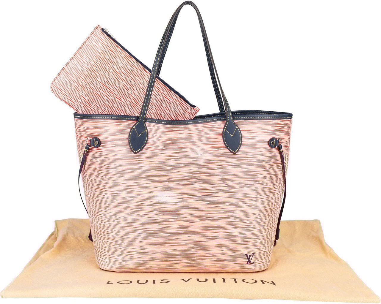 Louis Vuitton Louis Vuitton Piment Epi Leather Neverfull MM Shoulder Bag Rood