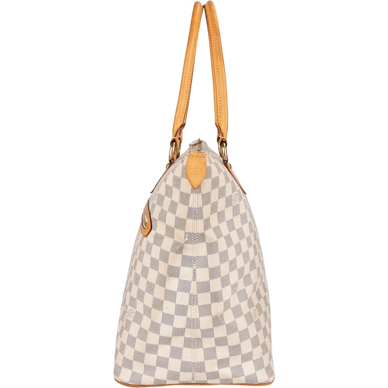 Louis Vuitton Monogram Damier Azur Canvas Saleya GM Tote Shoulder Bag Beige