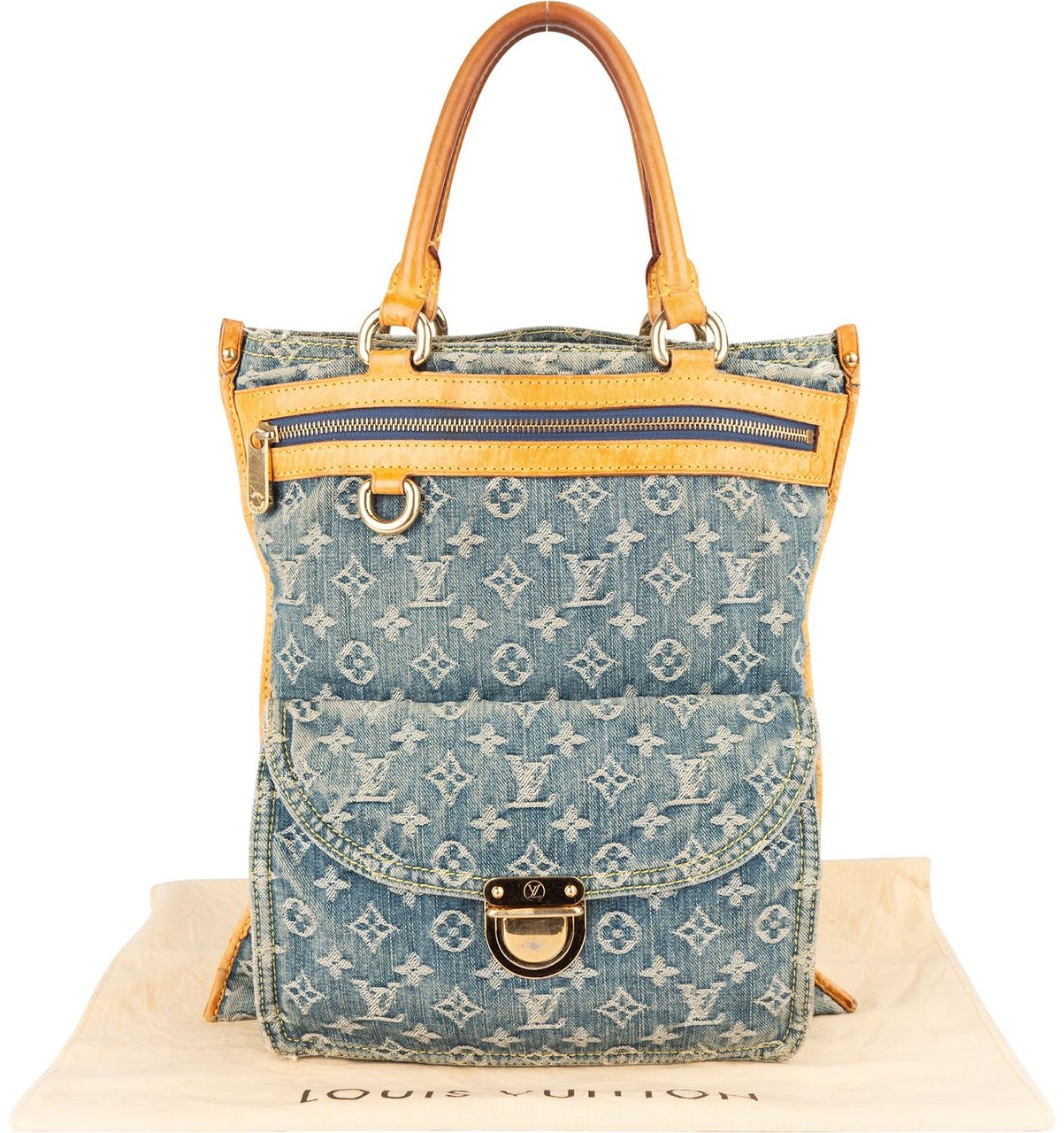 Louis Vuitton Louis Vuitton Monogram Denim Sac Plat Handbag Blauw