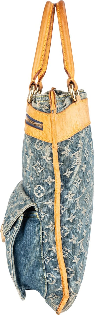 Louis Vuitton Louis Vuitton Monogram Denim Sac Plat Handbag Blauw