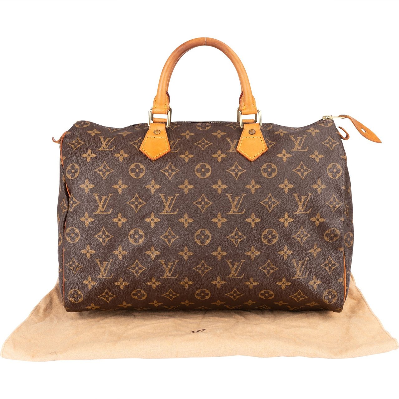 Louis Vuitton Louis Vuitton Monogram Canvas Speedy 35 Handbag Bruin
