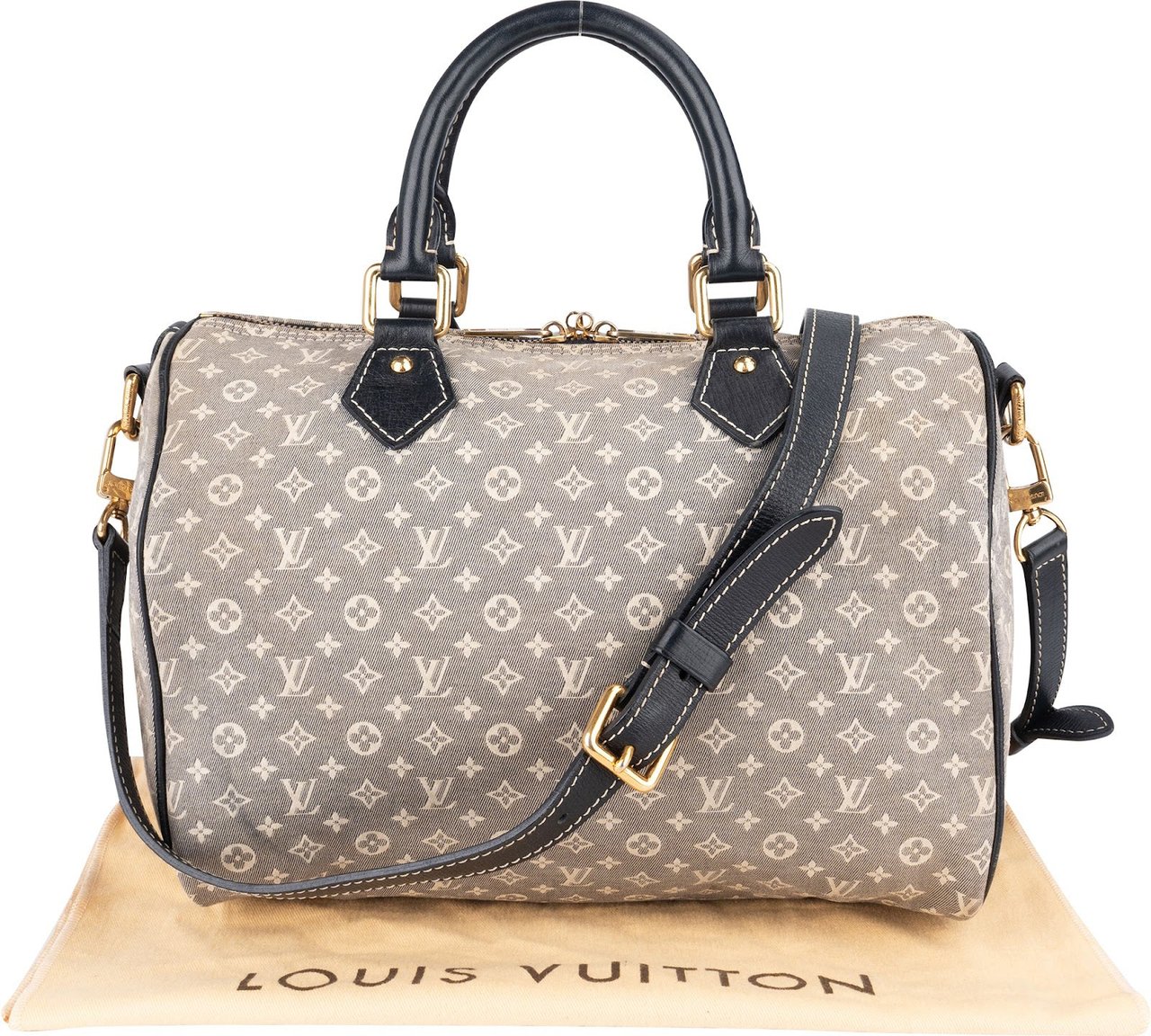 Louis Vuitton Louis Vuitton Monogram Mini Lin Speedy 25 Bandoulière Handbag Donkergrijs