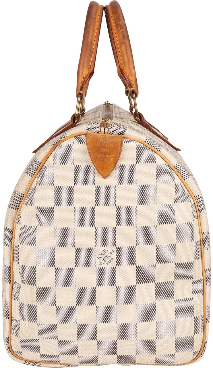 Louis Vuitton Monogram Damier Azur Speedy 30 Handbag Wit