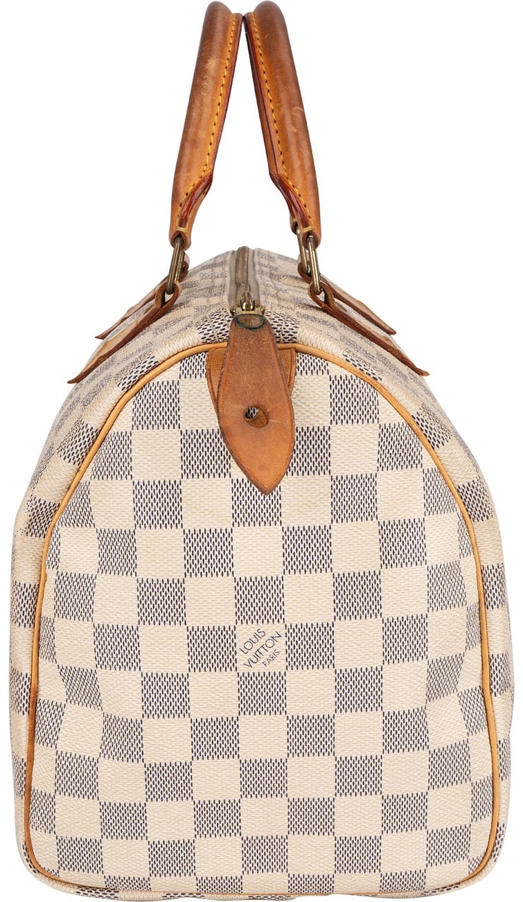 Louis Vuitton Monogram Damier Azur Speedy 30 Handbag Wit