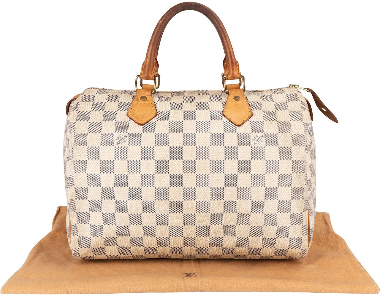 Louis Vuitton Monogram Damier Azur Speedy 30 Handbag Wit