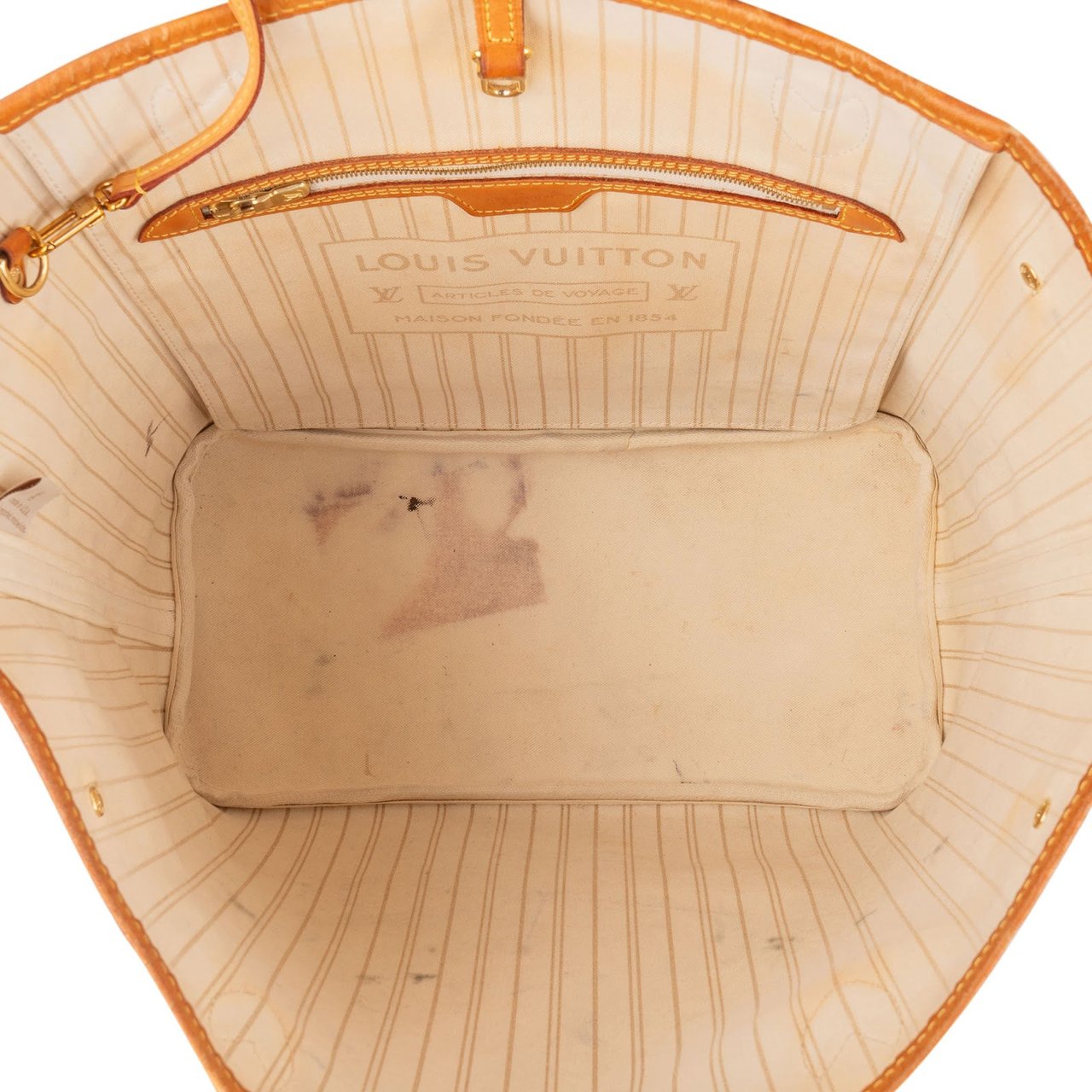 Louis Vuitton Monogram Damier Azur Canvas Neverfull MM Shoulder Bag Wit
