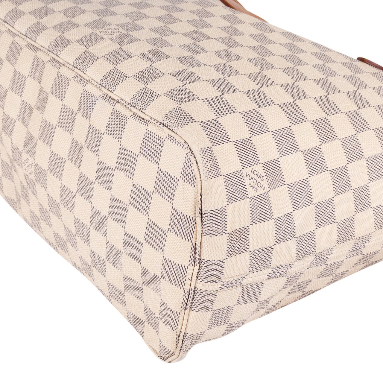 Louis Vuitton Monogram Damier Azur Canvas Neverfull MM Shoulder Bag Wit