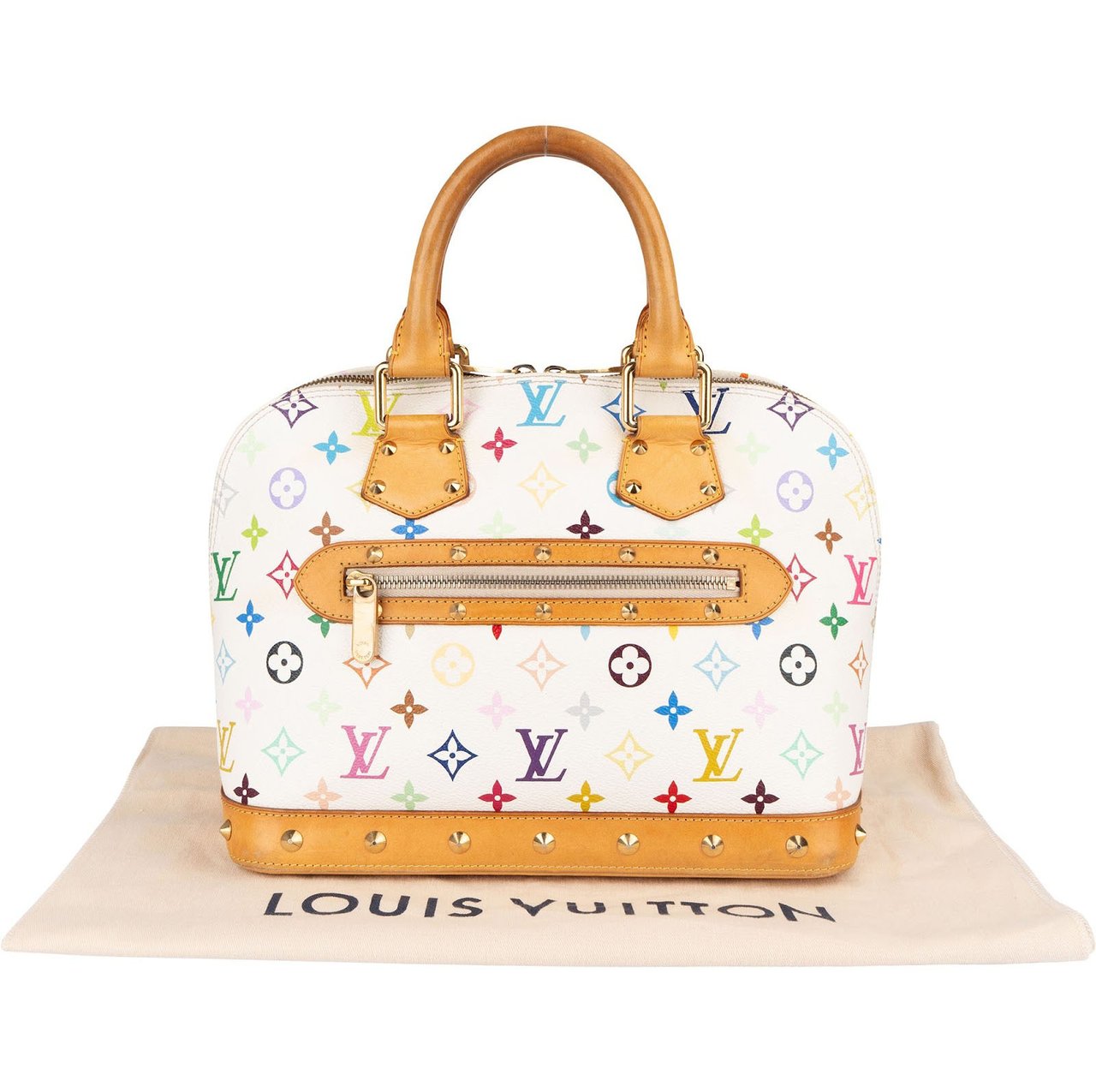 Louis Vuitton Monogram Murakami Multicolor Canvas Alma PM Handbag Wit