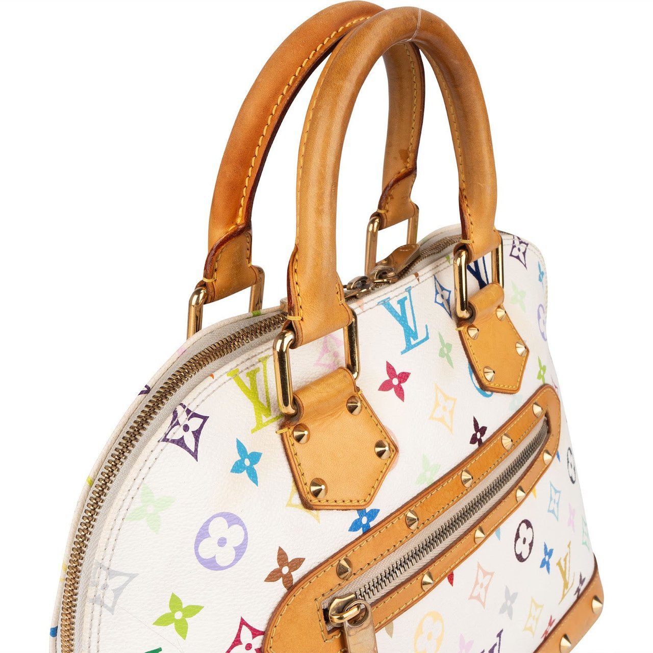 Louis Vuitton Monogram Murakami Multicolor Canvas Alma PM Handbag Wit