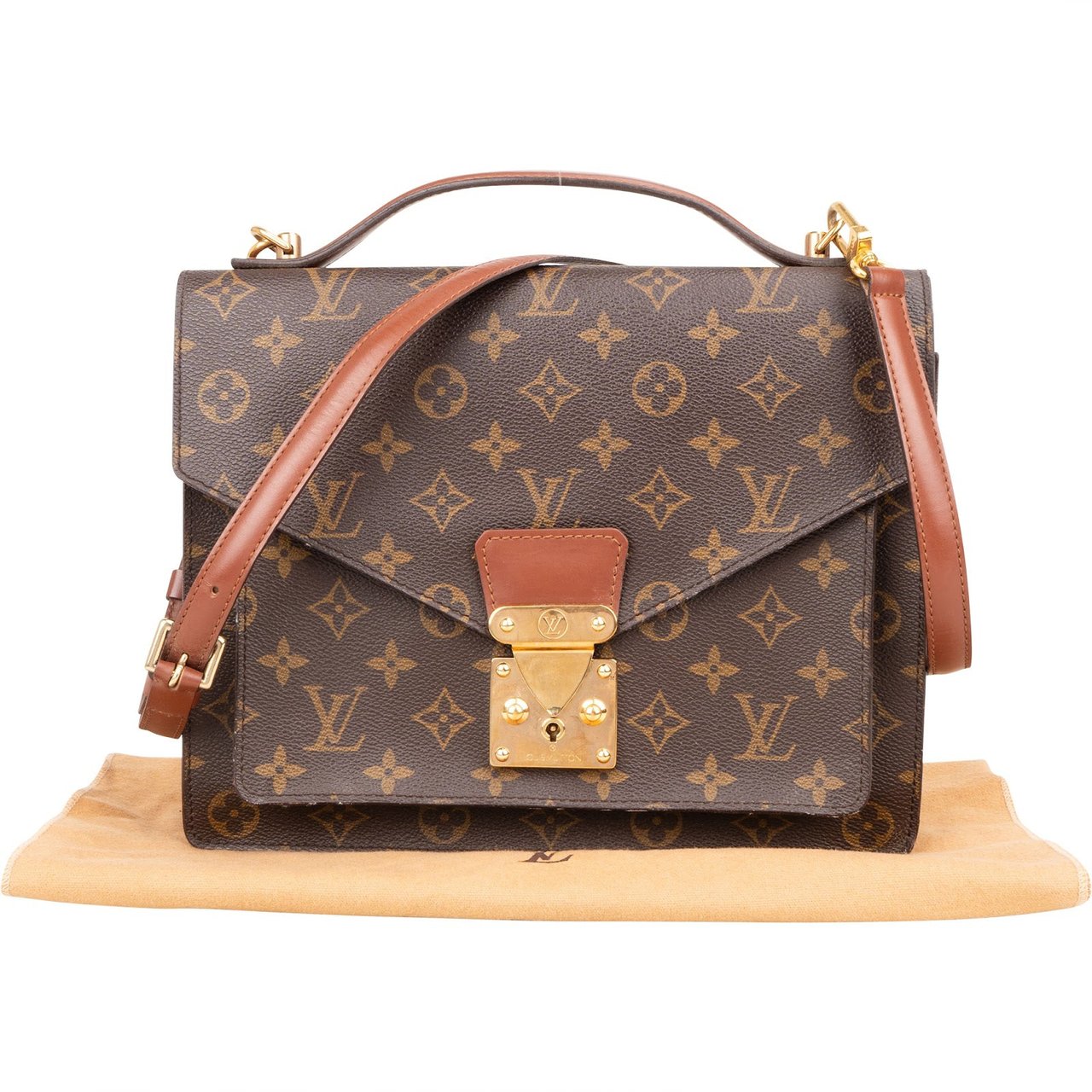 Louis Vuitton Louis Vuitton Monogram Canvas Monceau Handbag Bruin