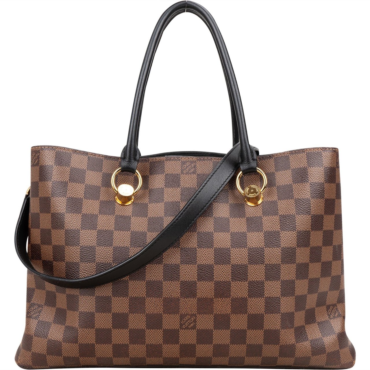Louis Vuitton Monogram Damier Ebene Riverside Handbag Bruin