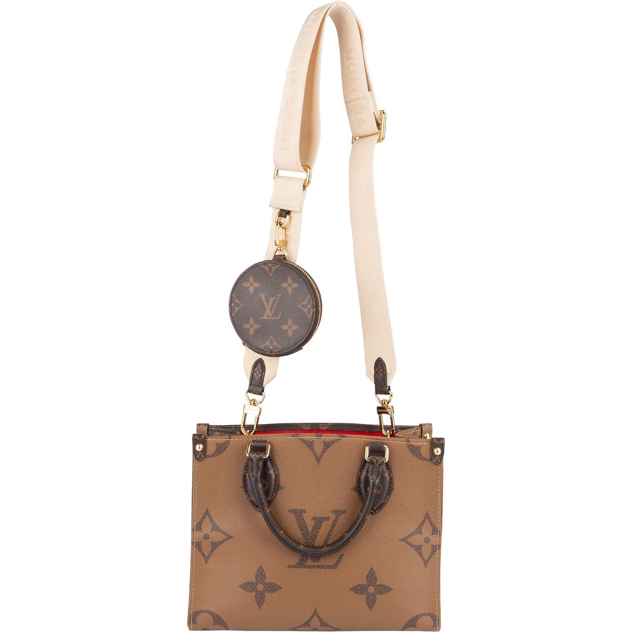 Louis Vuitton Louis Vuitton Monogram Reverse Canvas OnTheGo PM Handbag Bruin