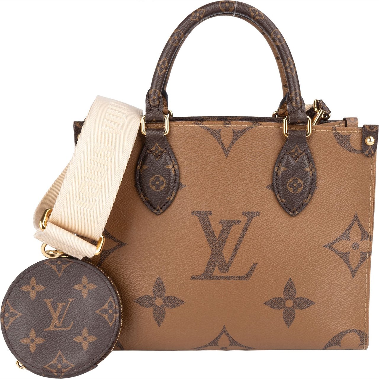 Louis Vuitton Louis Vuitton Monogram Reverse Canvas OnTheGo PM Handbag Bruin