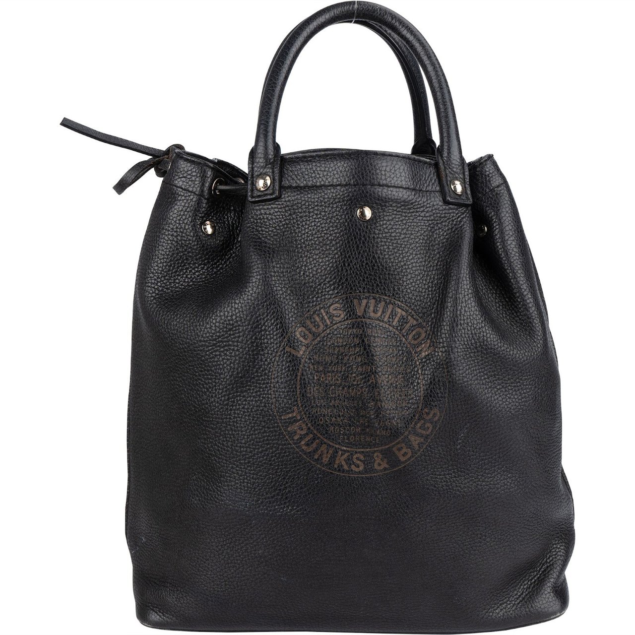 Louis Vuitton Noir Tobago Leather T & B Globe Cabas Handbag Zwart