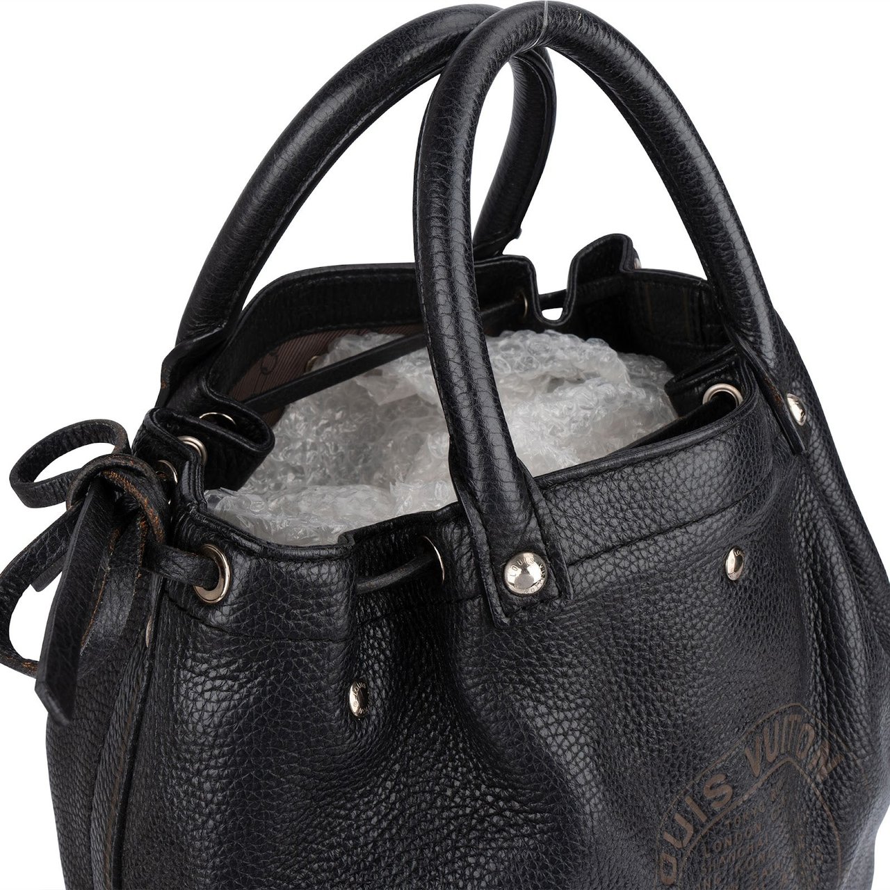 Louis Vuitton Noir Tobago Leather T & B Globe Cabas Handbag Zwart