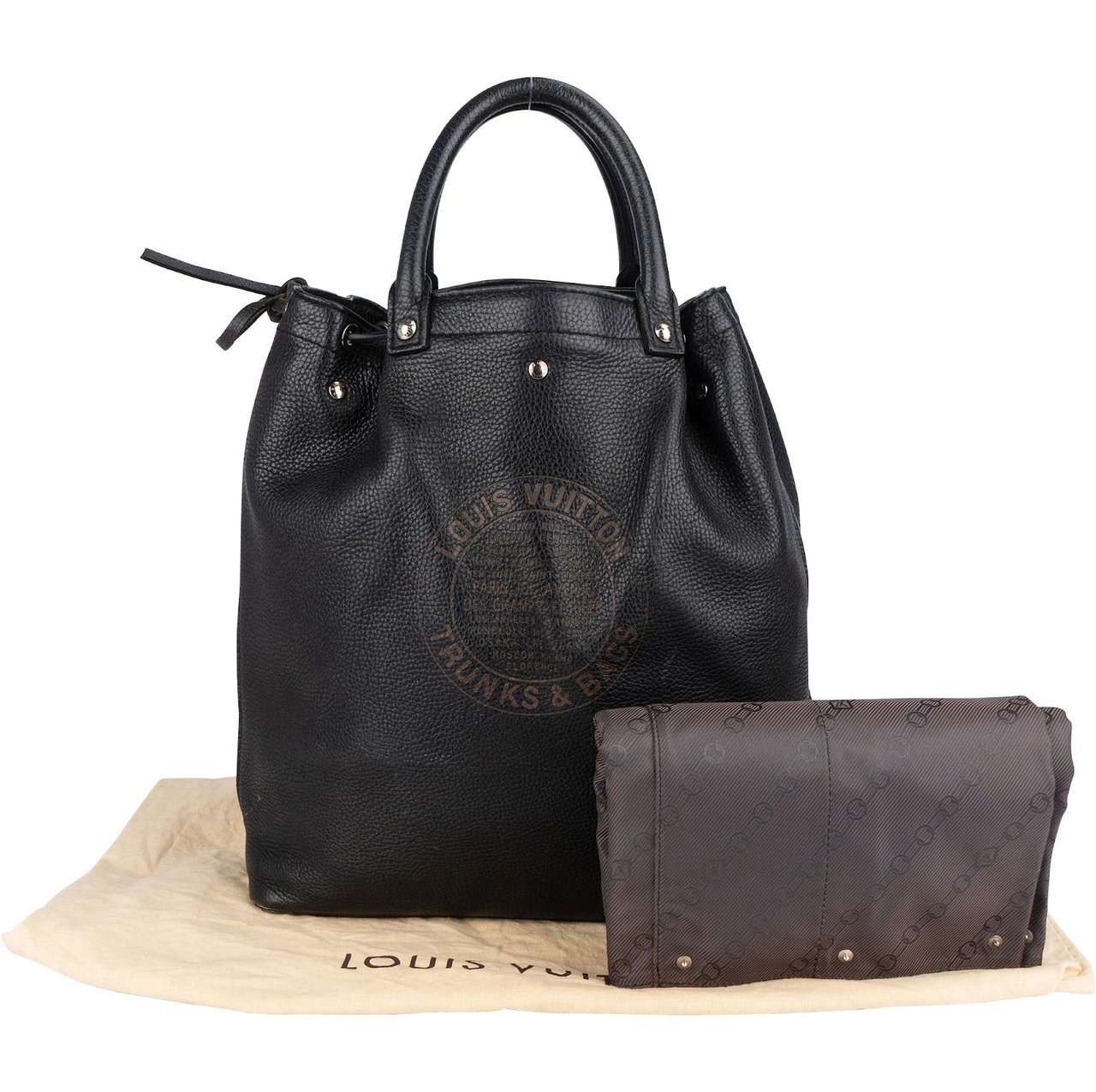 Louis Vuitton Noir Tobago Leather T & B Globe Cabas Handbag Zwart