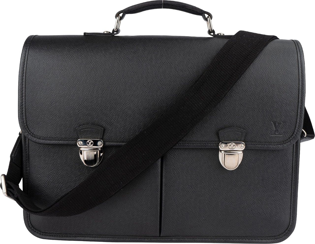 Louis Vuitton Louis Vuitton Noir Taiga Leather Alexei Anton Business Handbag Zwart