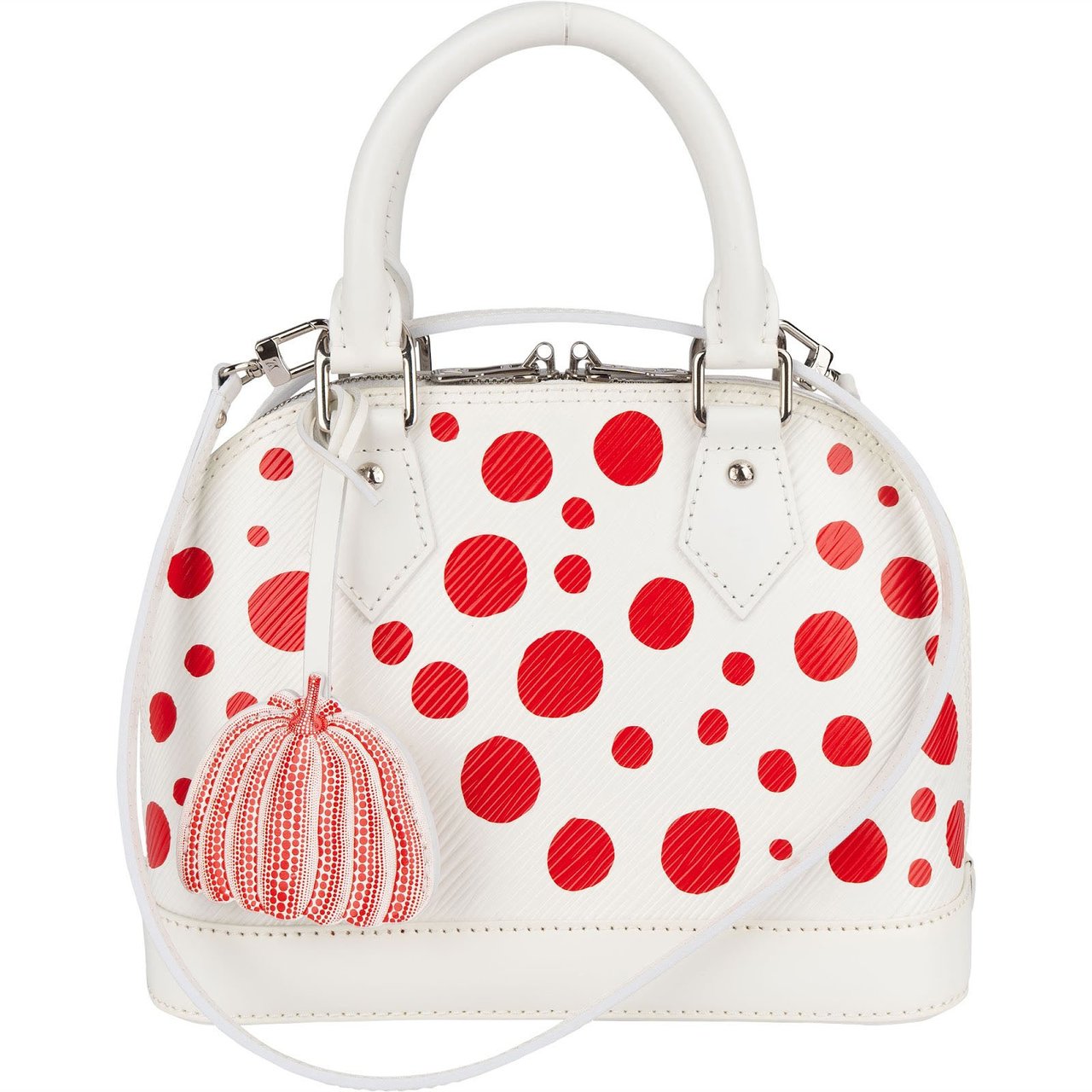 Louis Vuitton White Epi Leather x Yayoi Kusama Alma BB Handbag Wit