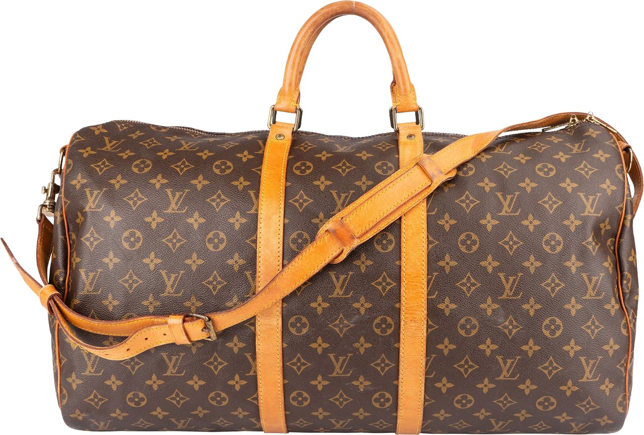 Louis Vuitton Louis Vuitton Monogram Canvas Keepall 55 Bandoulière Travel Bag Bruin