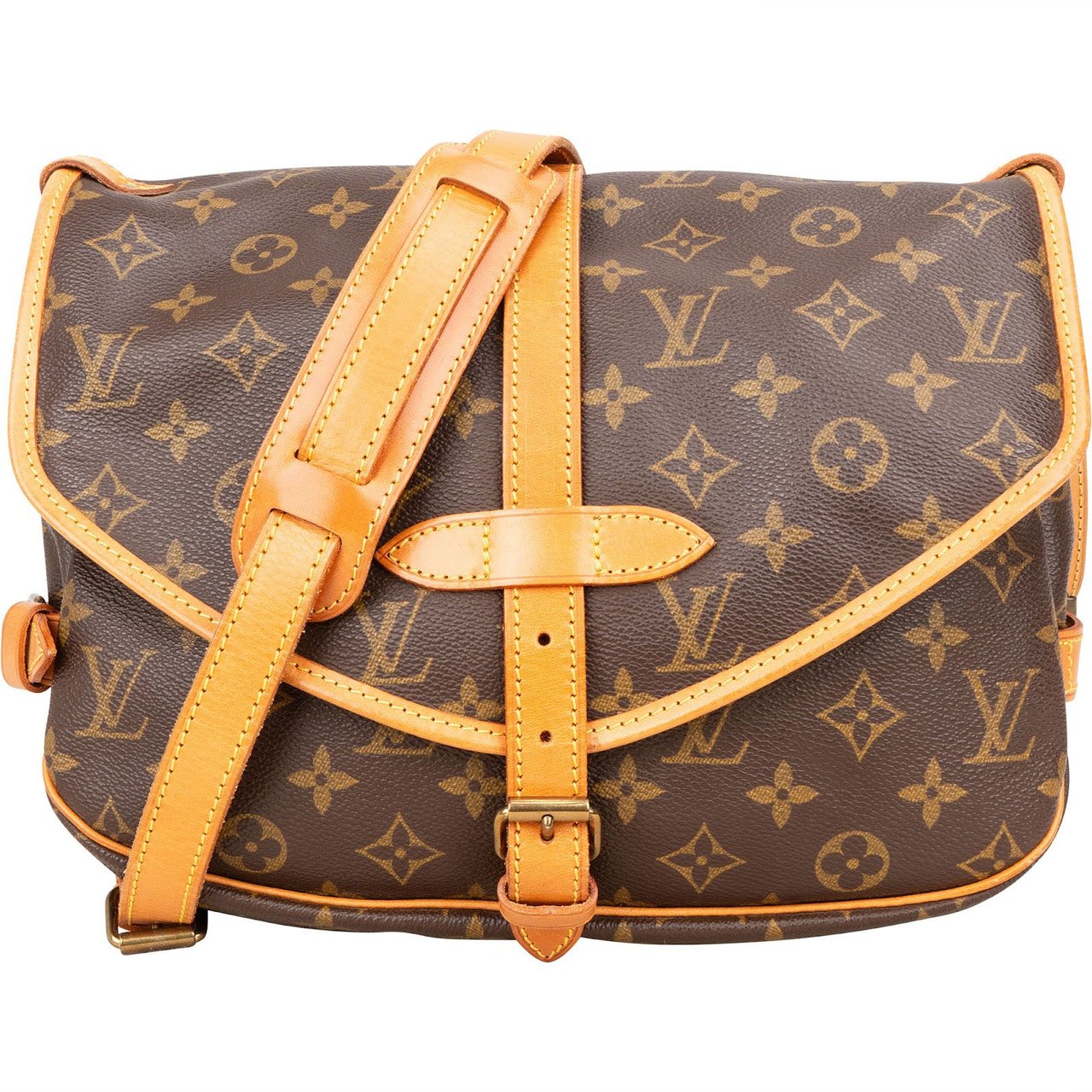 Louis Vuitton Louis Vuitton Monogram Canvas Saumur 30 Crossbody Bag Bruin