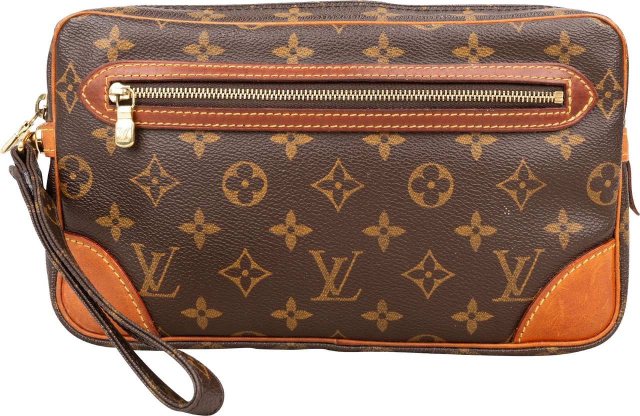 Louis Vuitton Louis Vuitton Canvas Monogram Marly Dragonne Clutch Bruin
