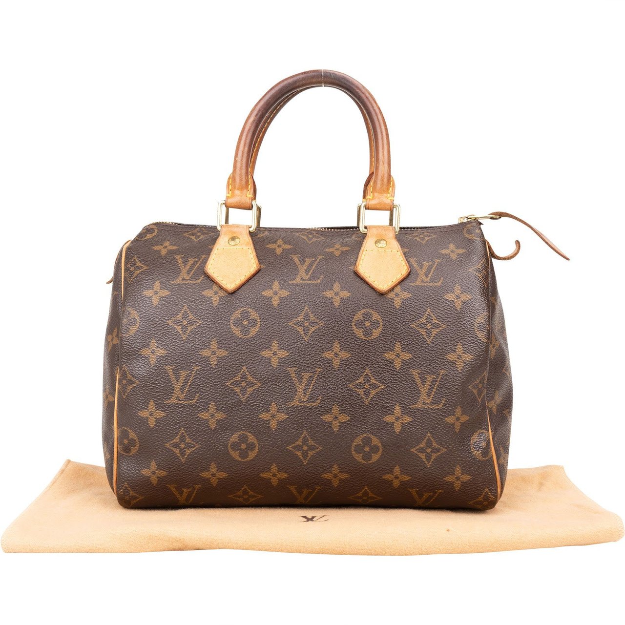 Louis Vuitton Louis Vuitton Monogram Canvas Speedy 25 Handbag Bruin