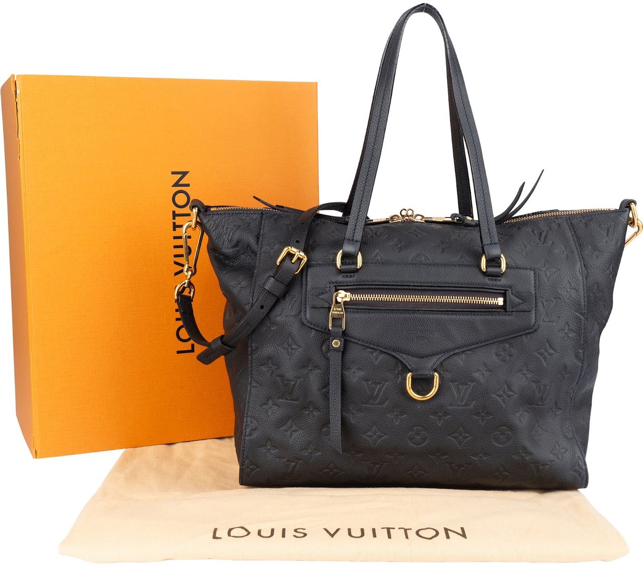 Louis Vuitton Louis Vuitton Leather Monogram Empreinte Lumineuse PM Shoulder Bag Zwart