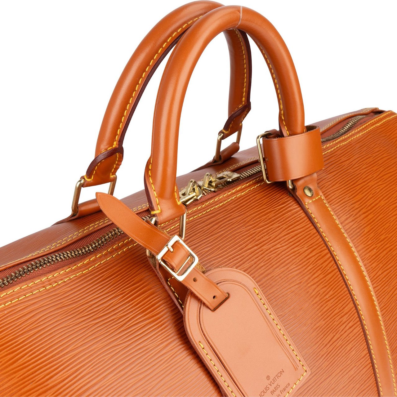 Louis Vuitton Louis Vuitton Cognac Epi Leather Keepall 50 Travel Bag Bruin