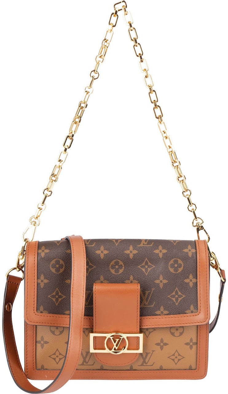 Louis Vuitton Louis Vuitton Monogram Reverse Canvas Dauphine MM Crossbody Bag Bruin