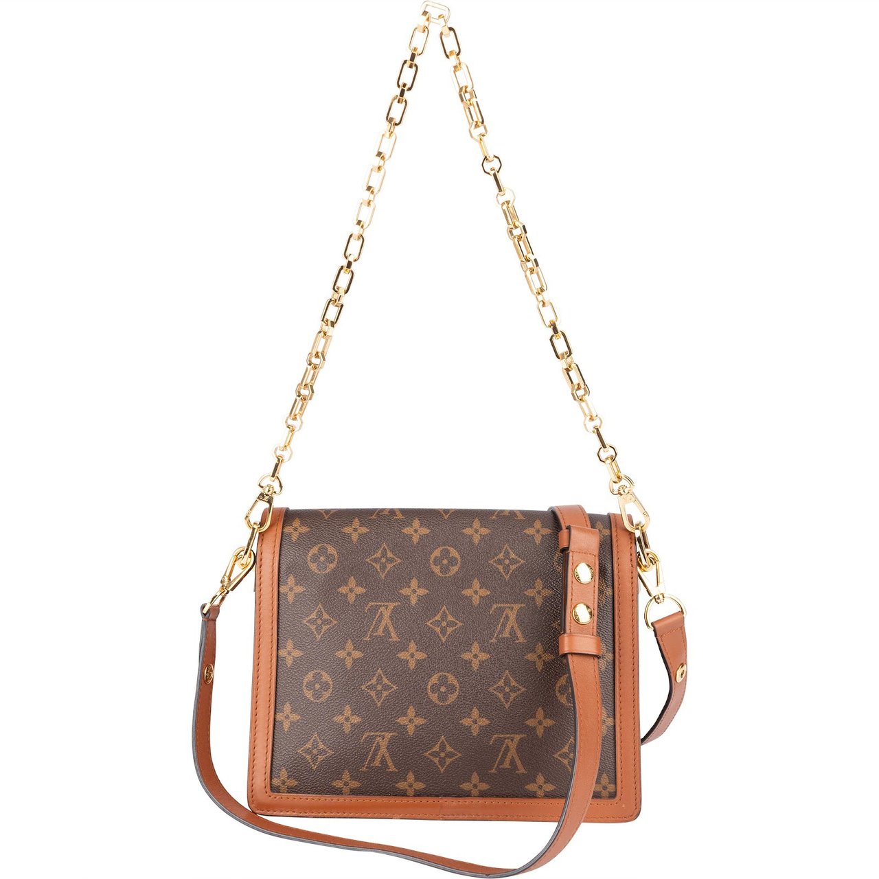 Louis Vuitton Monogram Reverse Canvas Dauphine MM Crossbody Bag Bruin