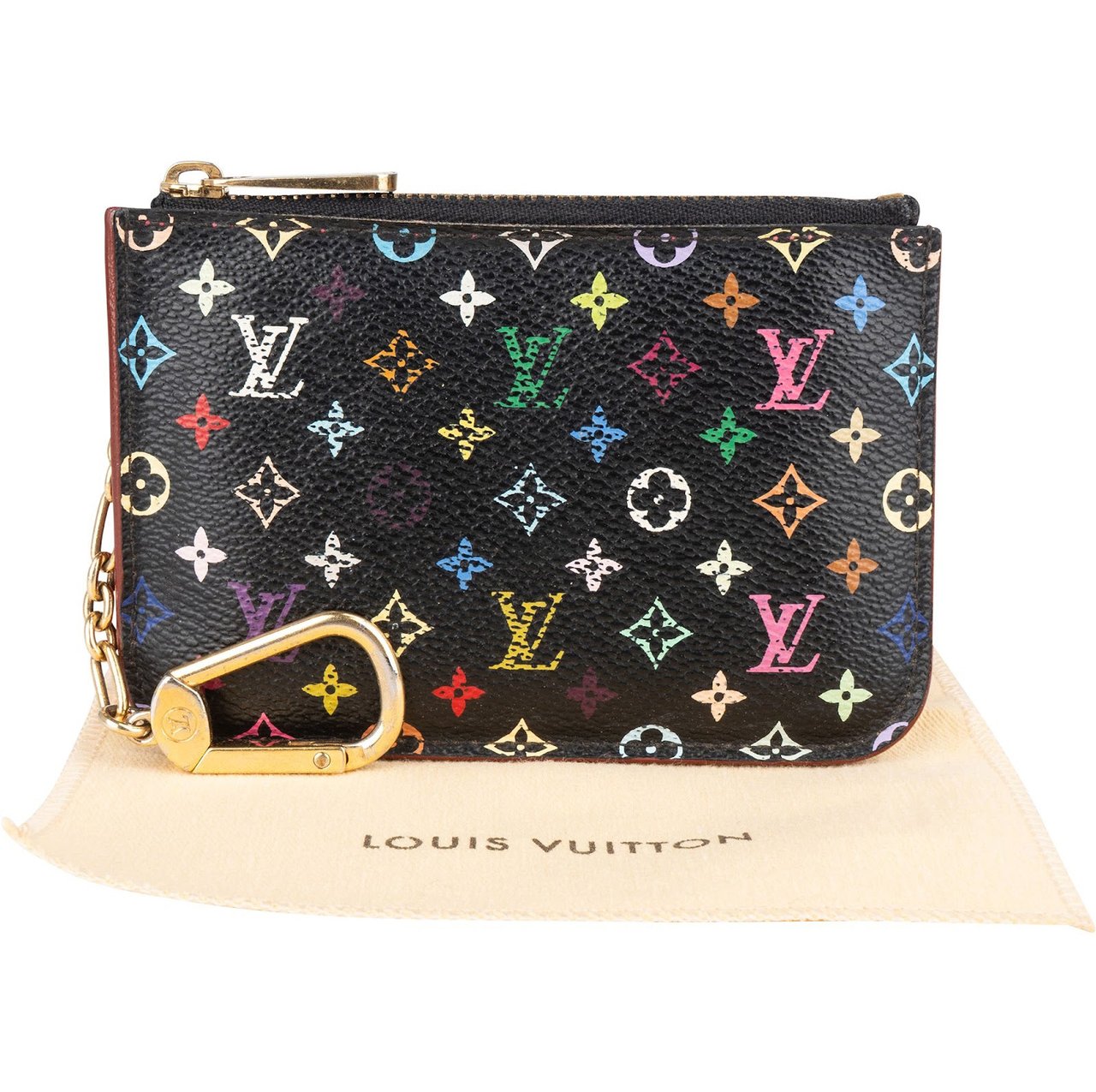 Louis Vuitton Louis Vuitton Canvas Monogram Multicolor Key Pouch Zwart
