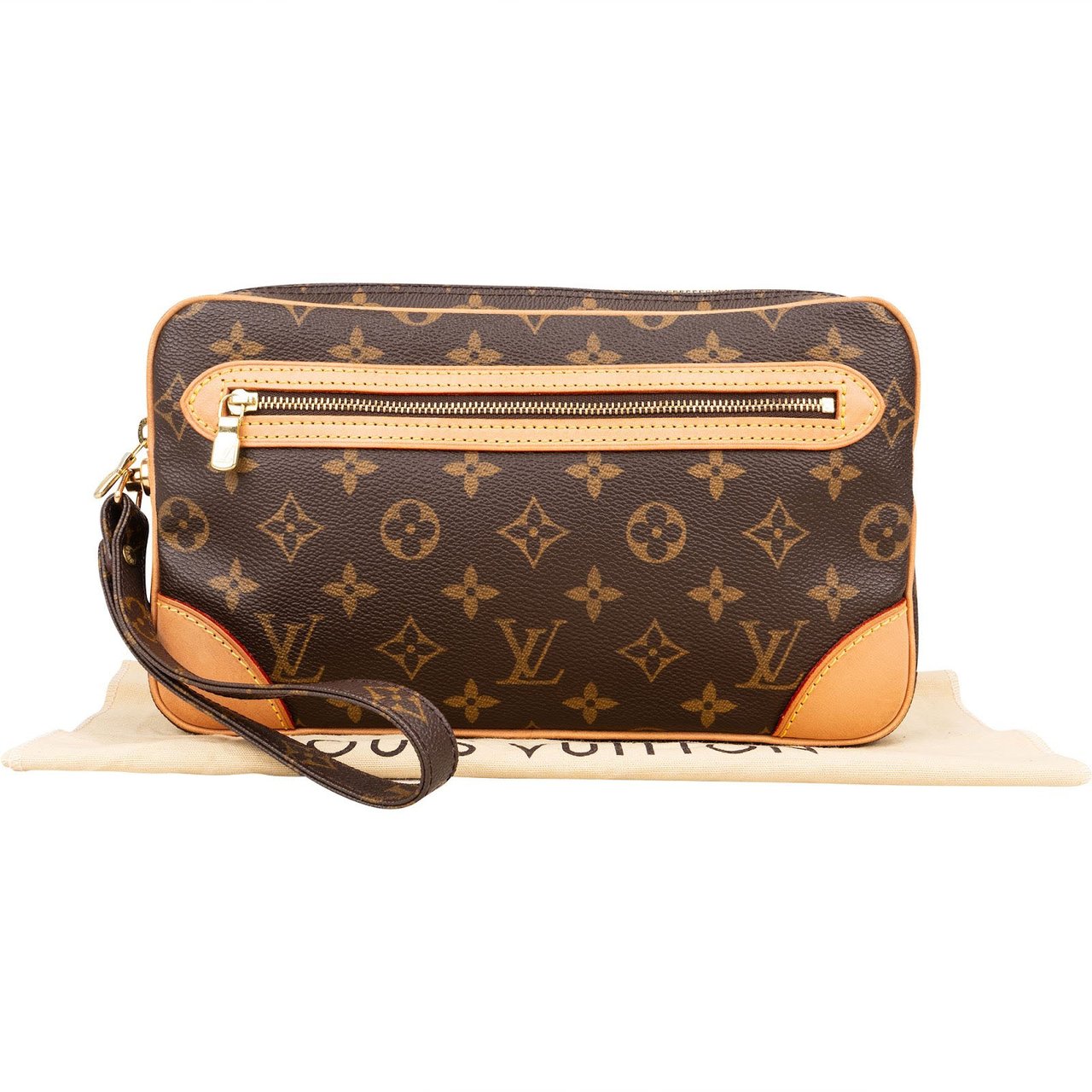 Louis Vuitton Louis Vuitton Monogram Canvas Marly Dragonne Clutch Bruin