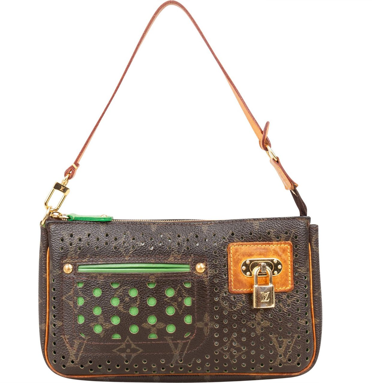 Louis Vuitton Louis Vuitton Canvas Monogram Limited Perforated Pochette Accessoires Handbag Bruin