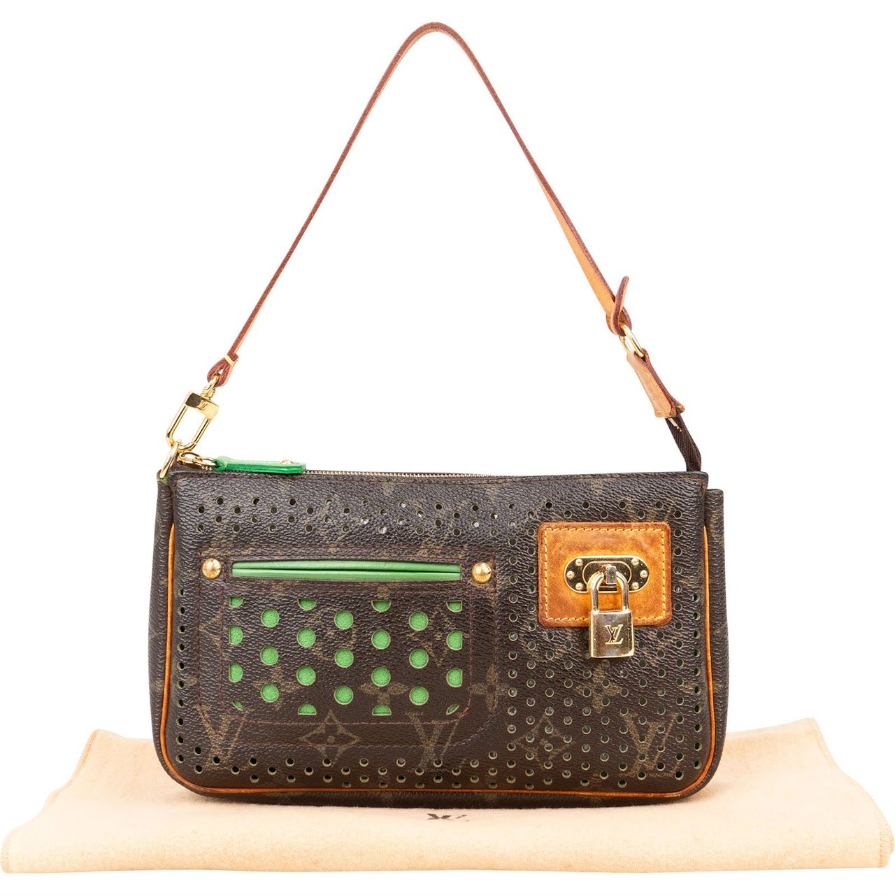 Louis Vuitton Louis Vuitton Canvas Monogram Limited Perforated Pochette Accessoires Handbag Bruin