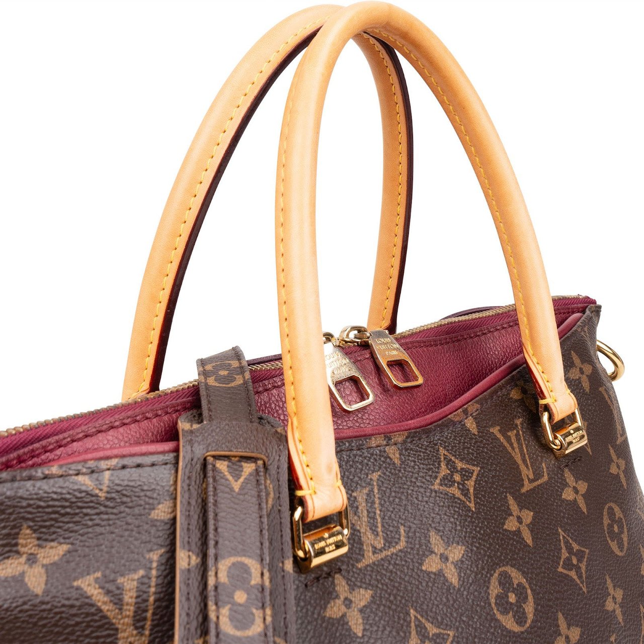Louis Vuitton Louis Vuitton Monogram Canvas Pallas MM Handbag Bruin