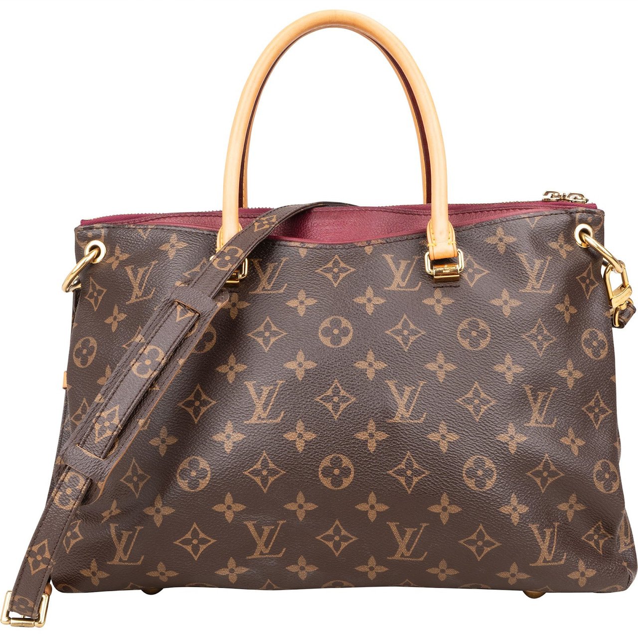 Louis Vuitton Monogram Canvas Pallas MM Handbag Bruin