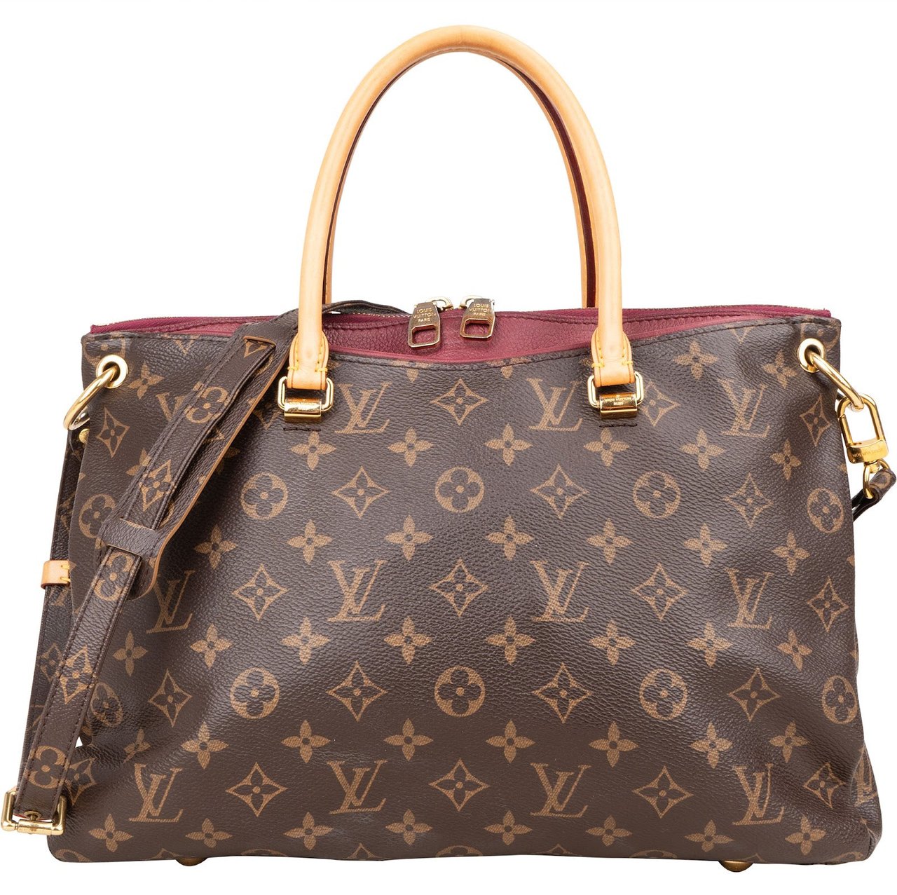 Louis Vuitton Monogram Canvas Pallas MM Handbag Bruin