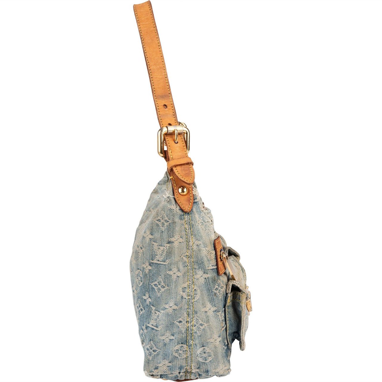 Louis Vuitton Louis Vuitton Monogram Denim Baggy PM Shoulder Bag Blauw