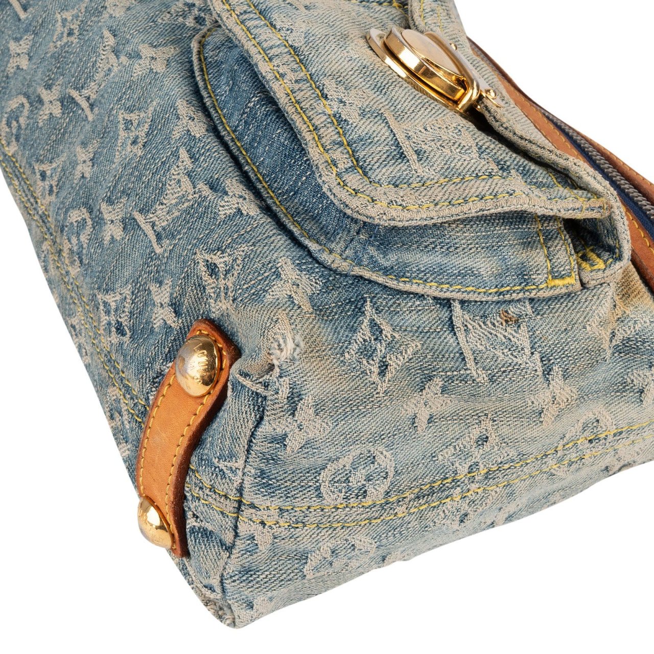 Louis Vuitton Louis Vuitton Monogram Denim Baggy PM Shoulder Bag Blauw