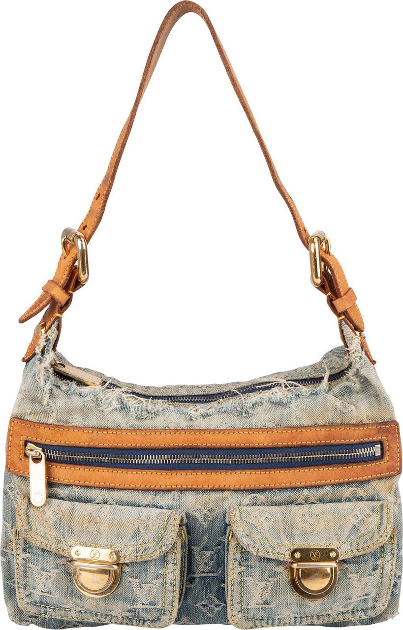 Louis Vuitton Louis Vuitton Monogram Denim Baggy PM Shoulder Bag Blauw