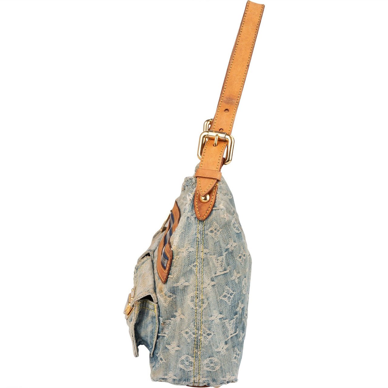 Louis Vuitton Louis Vuitton Monogram Denim Baggy PM Shoulder Bag Blauw