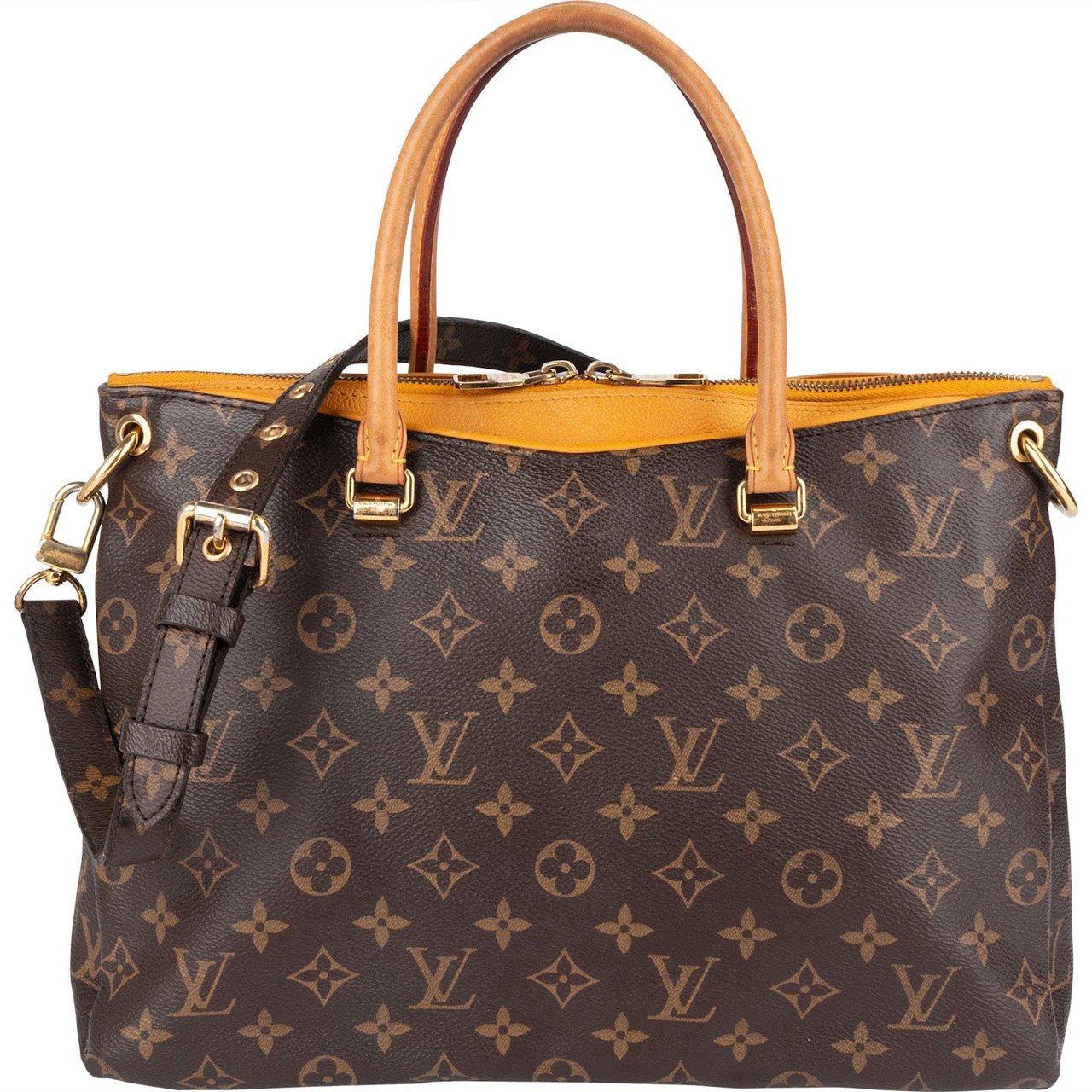 Louis Vuitton Louis Vuitton Monogram Canvas Pallas MM Handbag Bruin