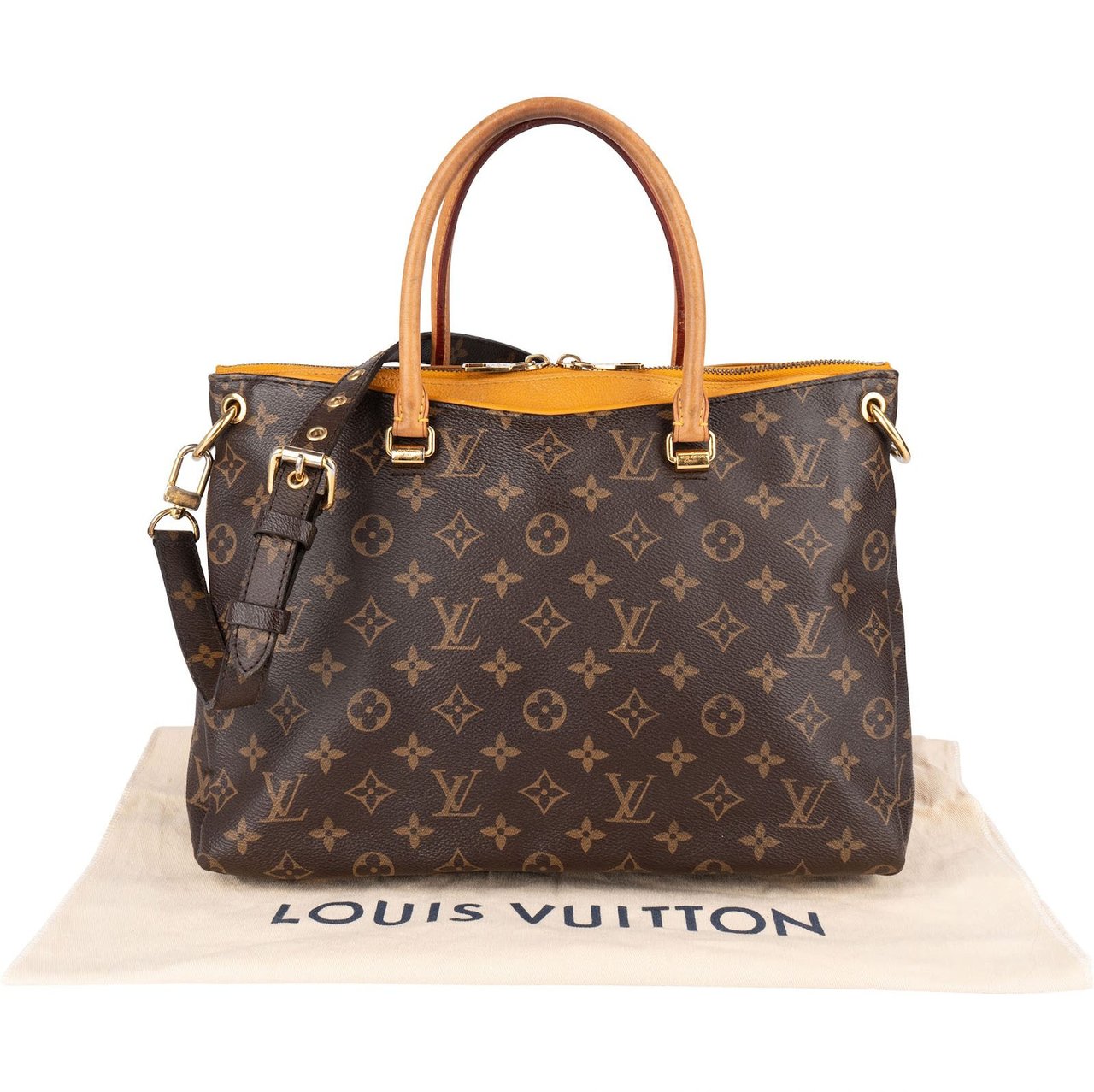 Louis Vuitton Louis Vuitton Monogram Canvas Pallas MM Handbag Bruin