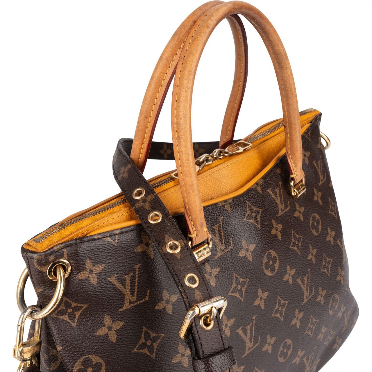 Louis Vuitton Louis Vuitton Monogram Canvas Pallas MM Handbag Bruin