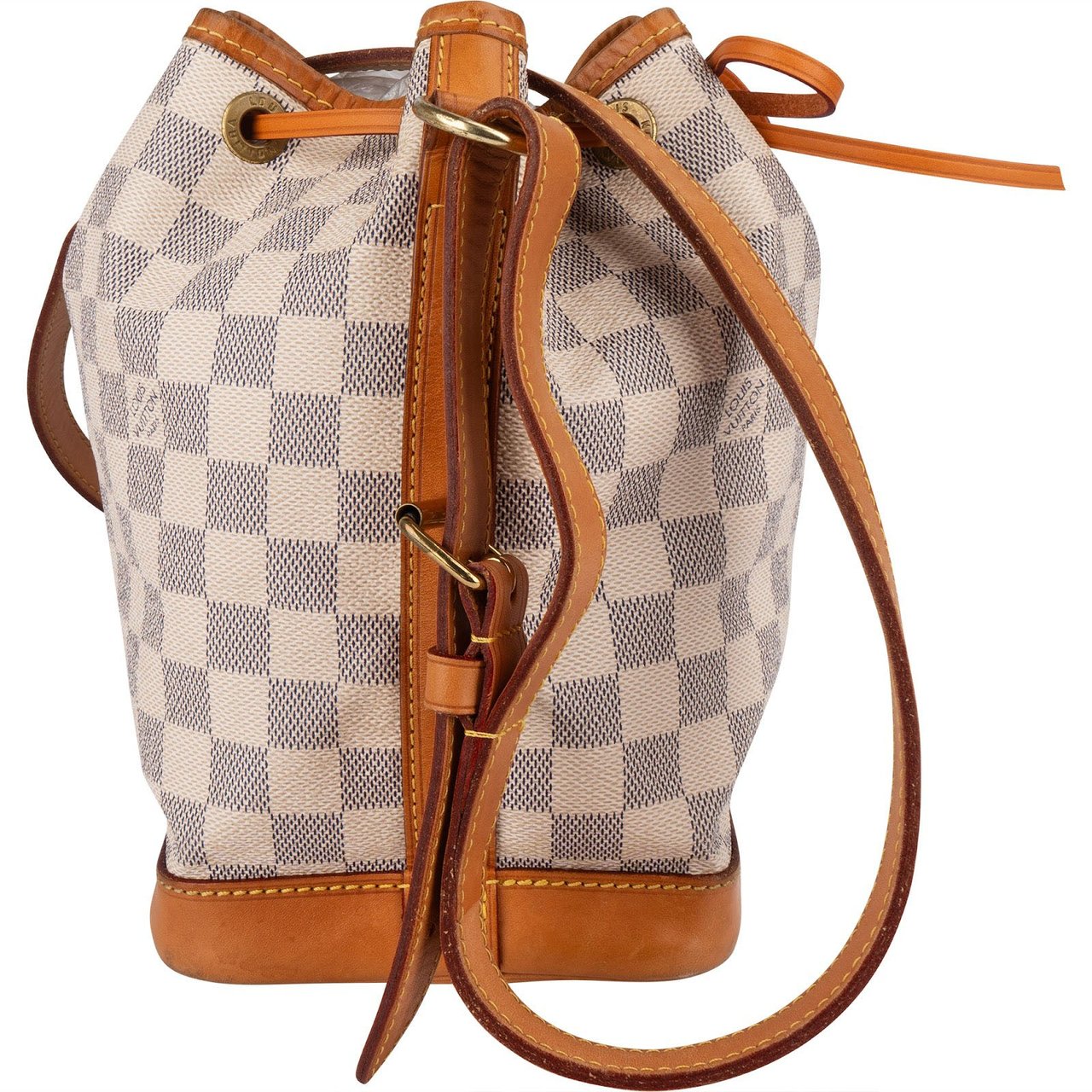 Louis Vuitton Louis Vuitton Monogram Damier Azur Canvas NM Sac Noe Petit Crossbody Bag Wit