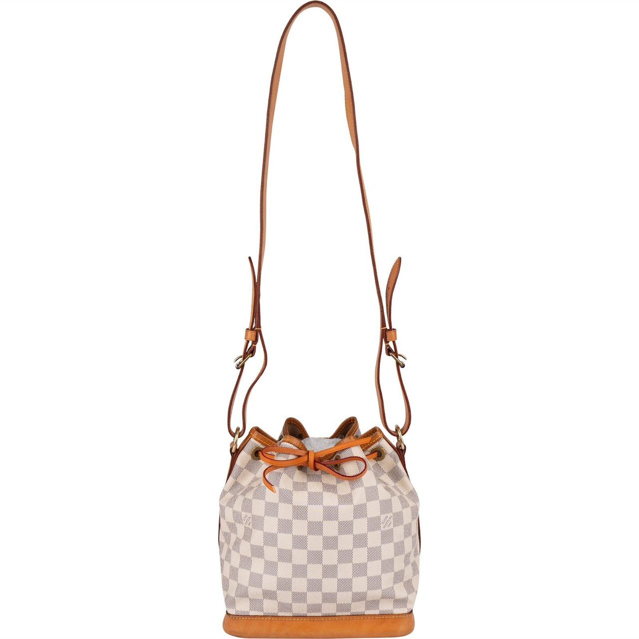 Louis Vuitton Louis Vuitton Monogram Damier Azur Canvas NM Sac Noe Petit Crossbody Bag Wit