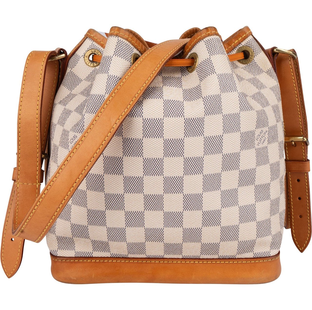 Louis Vuitton Louis Vuitton Monogram Damier Azur Canvas NM Sac Noe Petit Crossbody Bag Wit