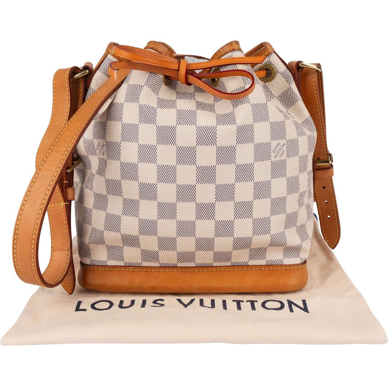 Louis Vuitton Louis Vuitton Monogram Damier Azur Canvas NM Sac Noe Petit Crossbody Bag Wit