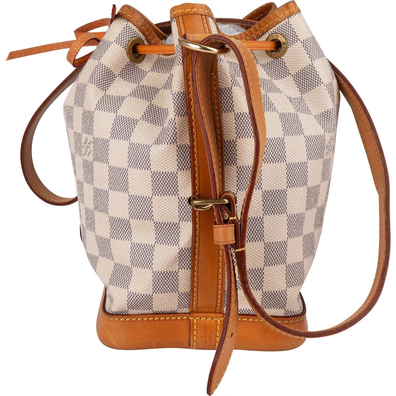 Louis Vuitton Louis Vuitton Monogram Damier Azur Canvas NM Sac Noe Petit Crossbody Bag Wit