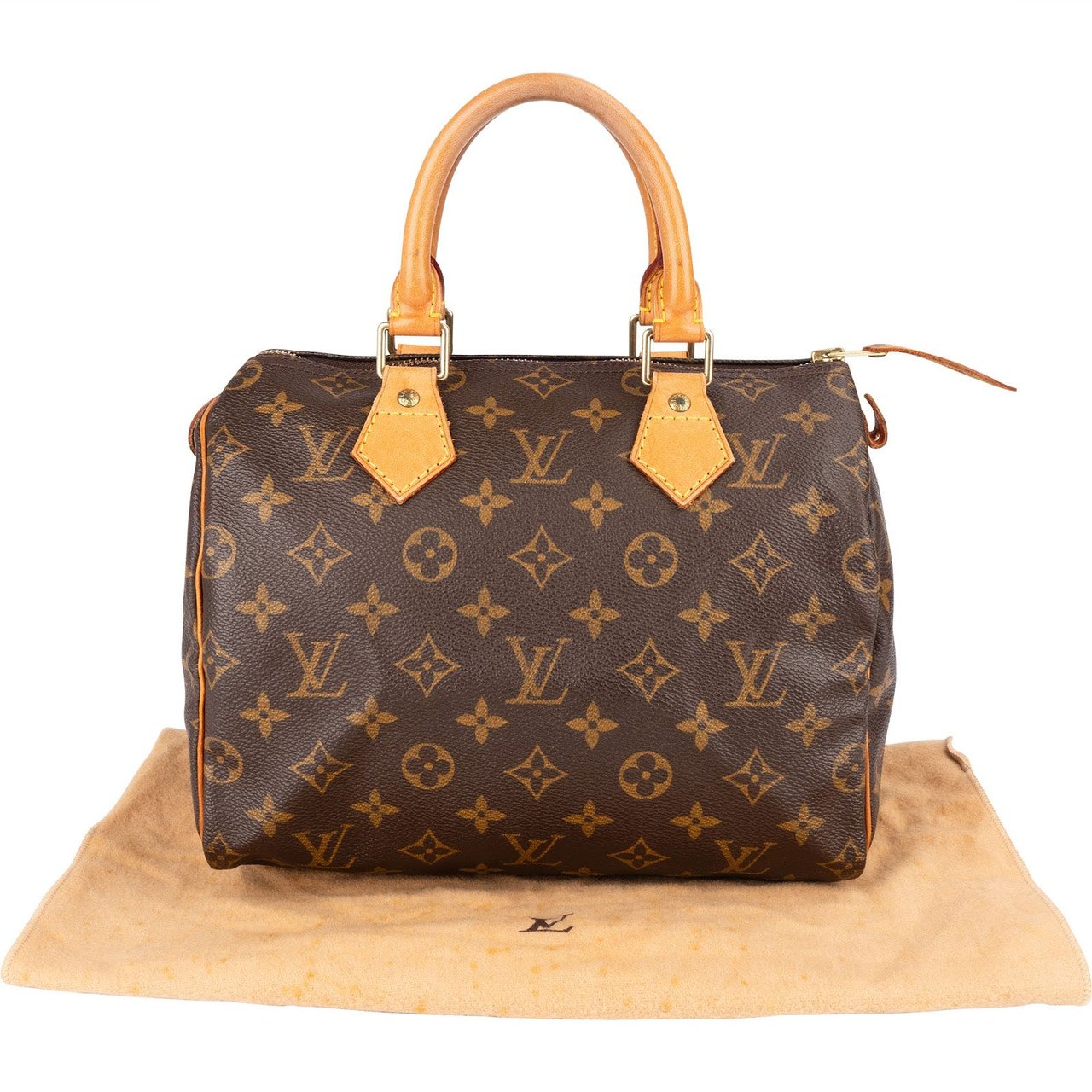 Louis Vuitton Louis Vuitton Monogram Canvas Speedy 25 Handbag Bruin